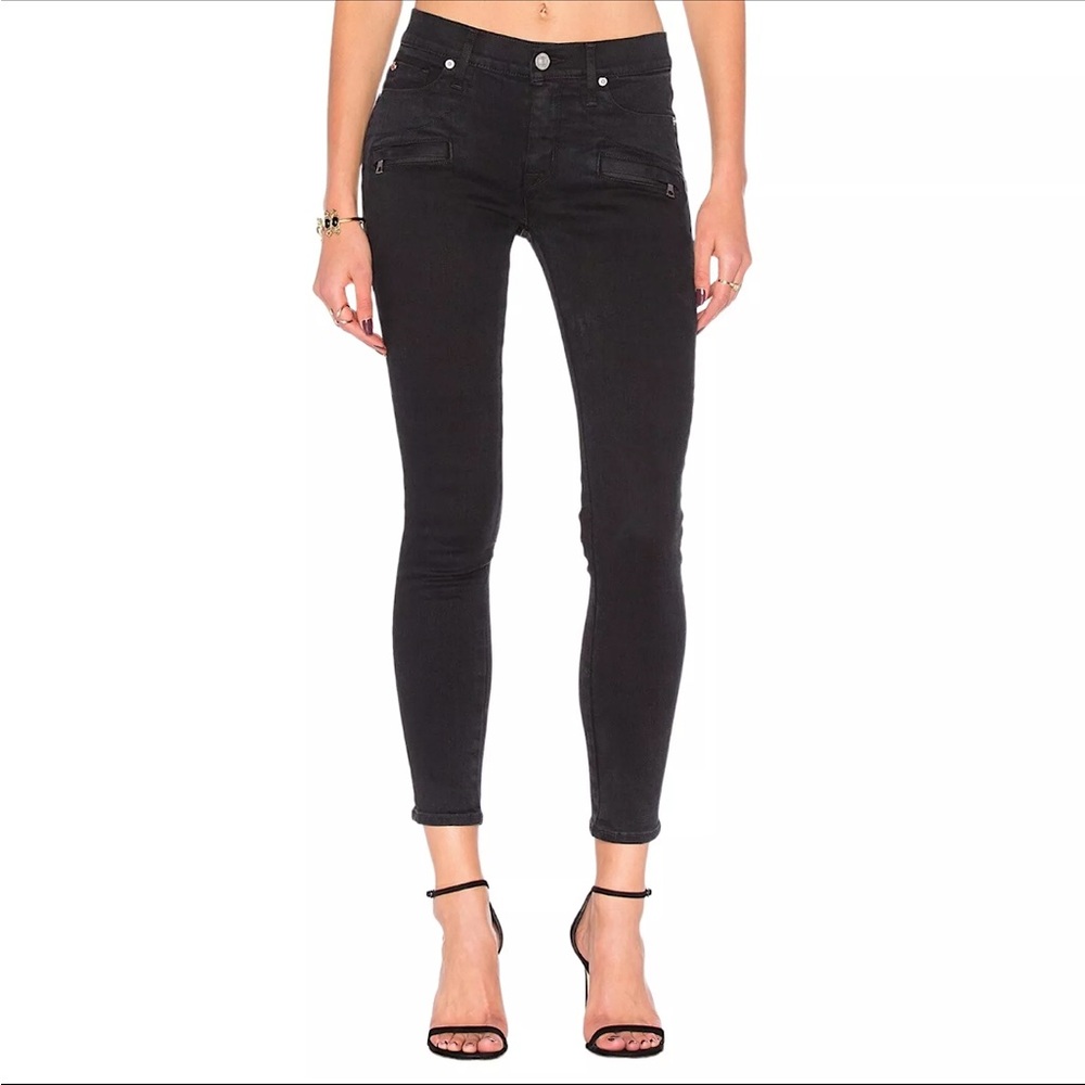 Hudson Roe mid-rise ankle skinny, black size 25